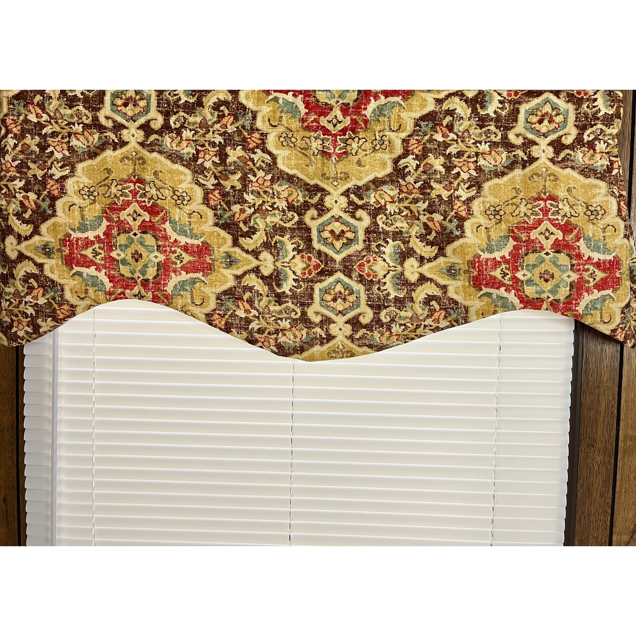 New Persia Red and Gold Traditional Shaped Valance
