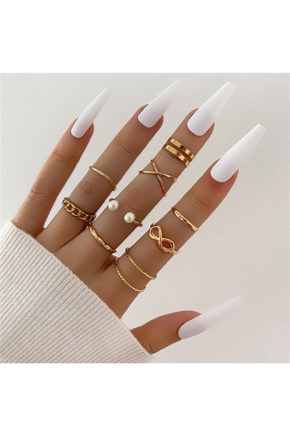 New Personality Retro Punk Skull Ghost Claw Round Ring Set