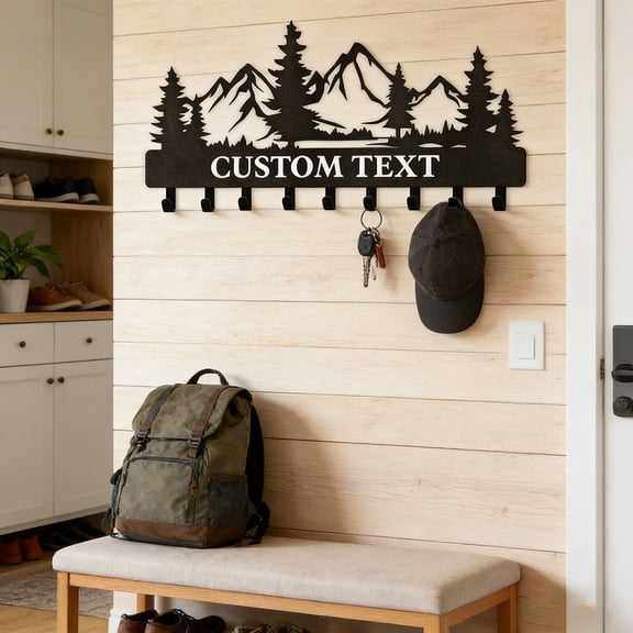 New! Personalized Wall-Mounted Key Rack Custom Engraved Metal Key Hooks Multifunctional Storage Hanger And Decorative Key Organizer W
