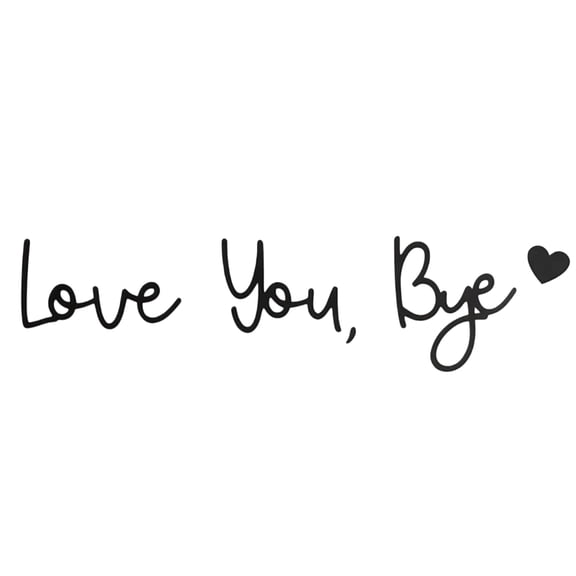 New Personalized Wooden "Love You Bye" Script Wall Sign for Entryway or Hallway Modern Family Home Door Topper Decor with Adhesive Points, for Valentine's or Everyday Welcome Art,Black