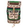 thumbnail image 1 of New Peru Cusco Women's Textile Fabric Embossed Leather Boho Backpack Bag, 1 of 4