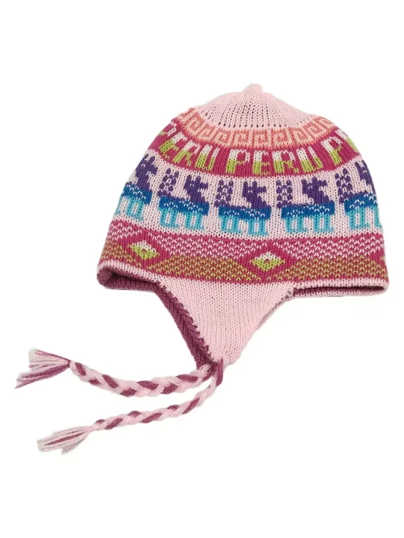 New Peru Peruvian Alpaca Trendy Handmade Soft Knit Reversible Chullo Beanie Hat