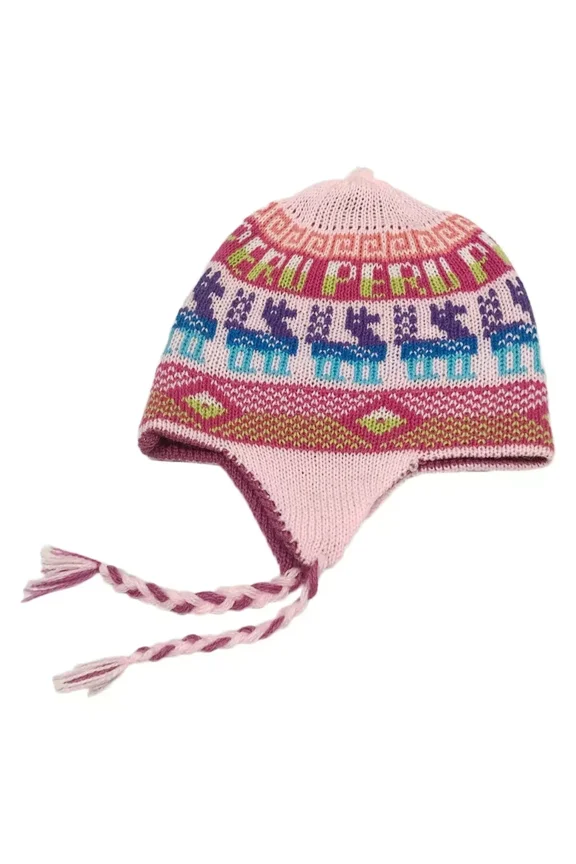 New Peru Peruvian Alpaca Trendy Handmade Soft Knit Reversible Chullo Beanie Hat