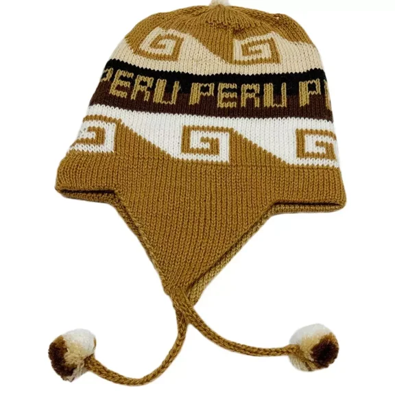 New Peru Peruvian Alpaca Trendy Handmade Soft Knit Reversible Chullo Beanie Hat