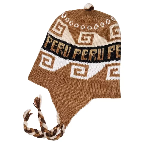 New Peru Peruvian Alpaca Trendy Handmade Soft Knit Reversible Chullo Beanie Hat