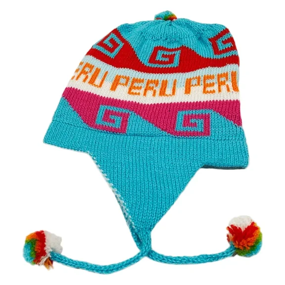 New Peru Peruvian Alpaca Trendy Handmade Soft Knit Reversible Chullo Beanie Hat
