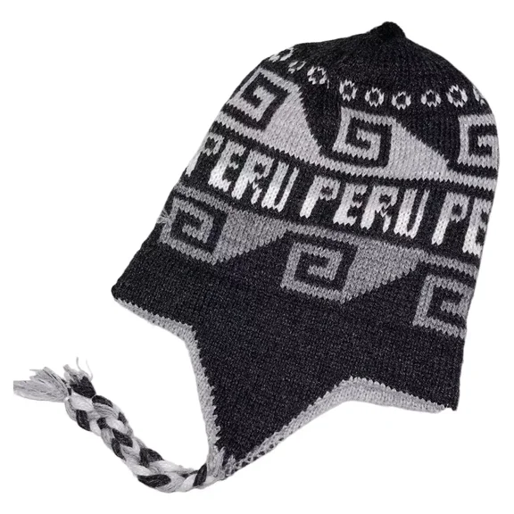 New Peru Peruvian Alpaca Trendy Handmade Soft Knit Reversible Chullo Beanie Hat