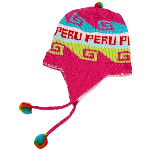 New Peru Peruvian Alpaca Trendy Handmade Soft Knit Reversible Chullo Beanie Hat