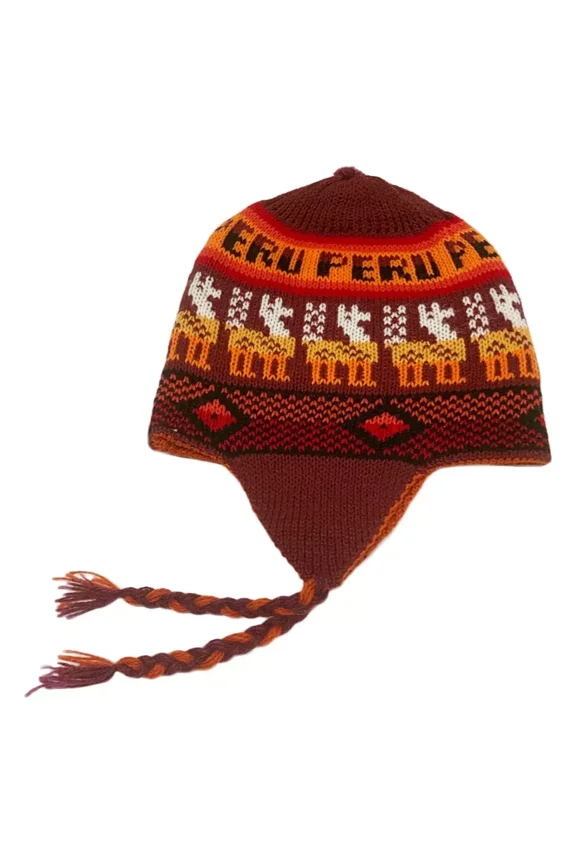 New Peru Peruvian Alpaca Trendy Handmade Soft Knit Reversible Chullo Beanie Hat