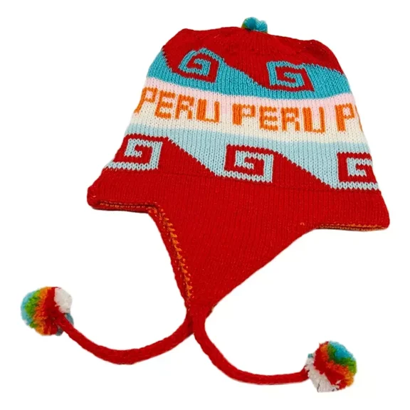 New Peru Peruvian Alpaca Trendy Handmade Soft Knit Reversible Chullo Beanie Hat