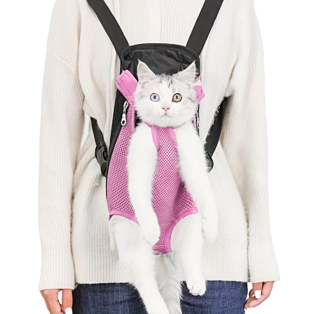 New Pet Outdoor Chest Backpack, Cat And Dog Backpack, Mesh Breathable And Comfortable Backpack, Portable Backpack For Outdoor Use Cat Carrier Cat Backpack Bike Trailer M