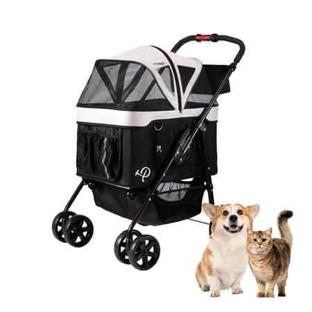 Dynamic Pet Stroller 4-in-1 Travel System, Stroller/Car Seat/Rolling Carrier, Lightweight, Ventilation, Durable, for Medium/Small Dogs/Cats, Supports pets up to 55LBS