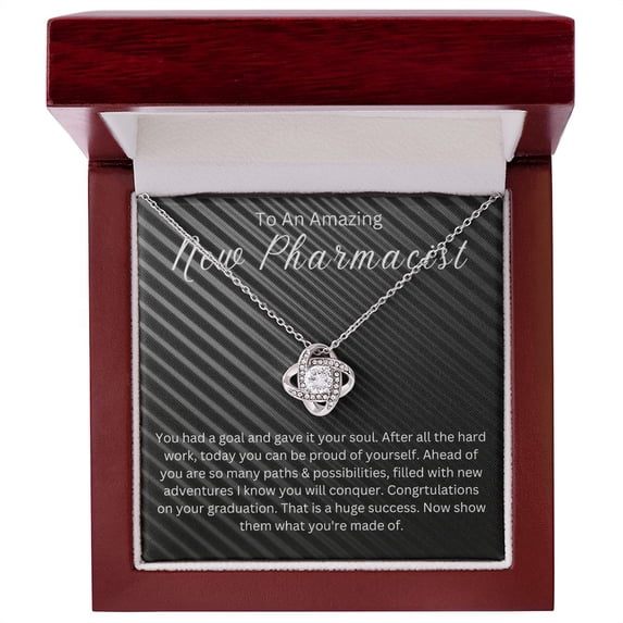 New Pharmacist Gift Necklace, Graduation Gift Necklace For Pharmacist, Pharm D Graduation, Love Knot Gift Necklace, New Pharmacist Gift