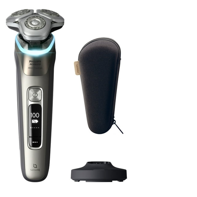 New Philips Norelco I9000 Prestige Rechargeable Wet & Dry Shaver with Charge Stand, Precision Trimmer and Premium Case