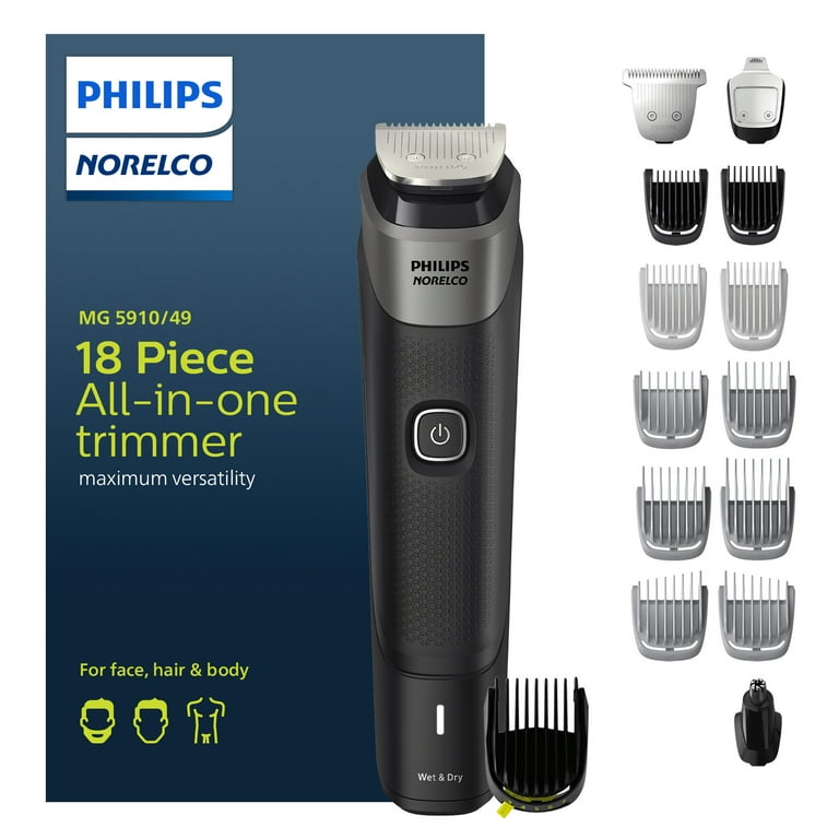 New Philips Norelco Multigroom Series 5000 18 Piece, Beard Face