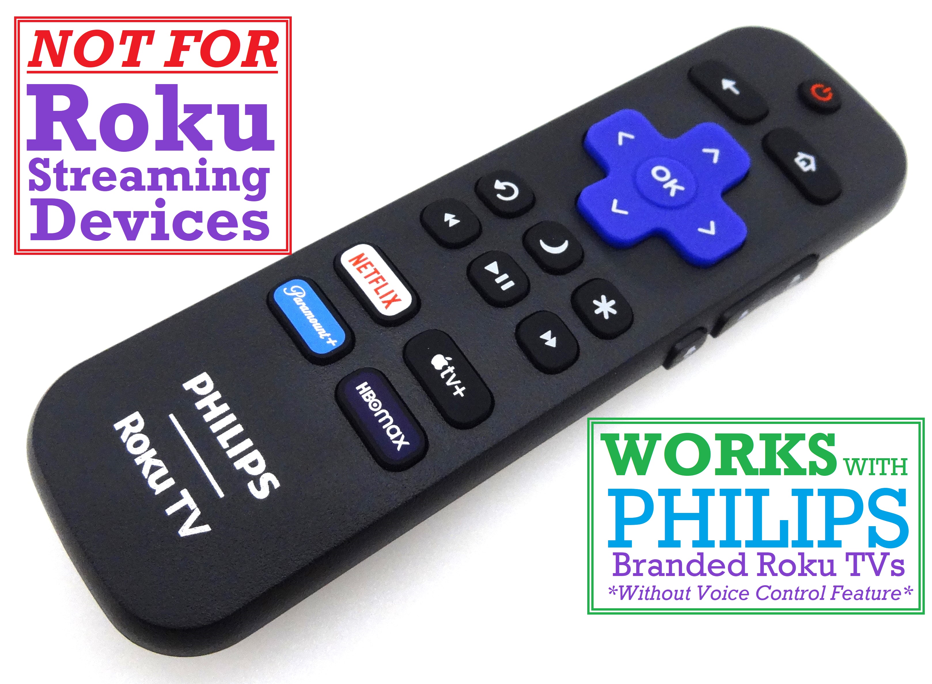 New Philips Roku TV Remote *NOT FOR ROKU STICKS* 3026000068