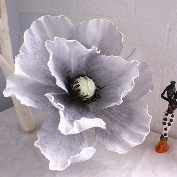 New Photo Props 30cm Window Display Linen Large Artificial Flower Artificial Flower Giant Simulation Poppy Flower Background Wall GREY