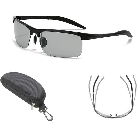 New-Photochromic Sunglasses with Anti-glare Polarized Lens, Smart transition sunglasses adapt to UV light