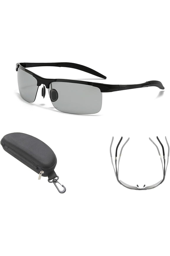 New-Photochromic Sunglasses with Anti-glare Polarized Lens, Smart transition sunglasses adapt to UV light