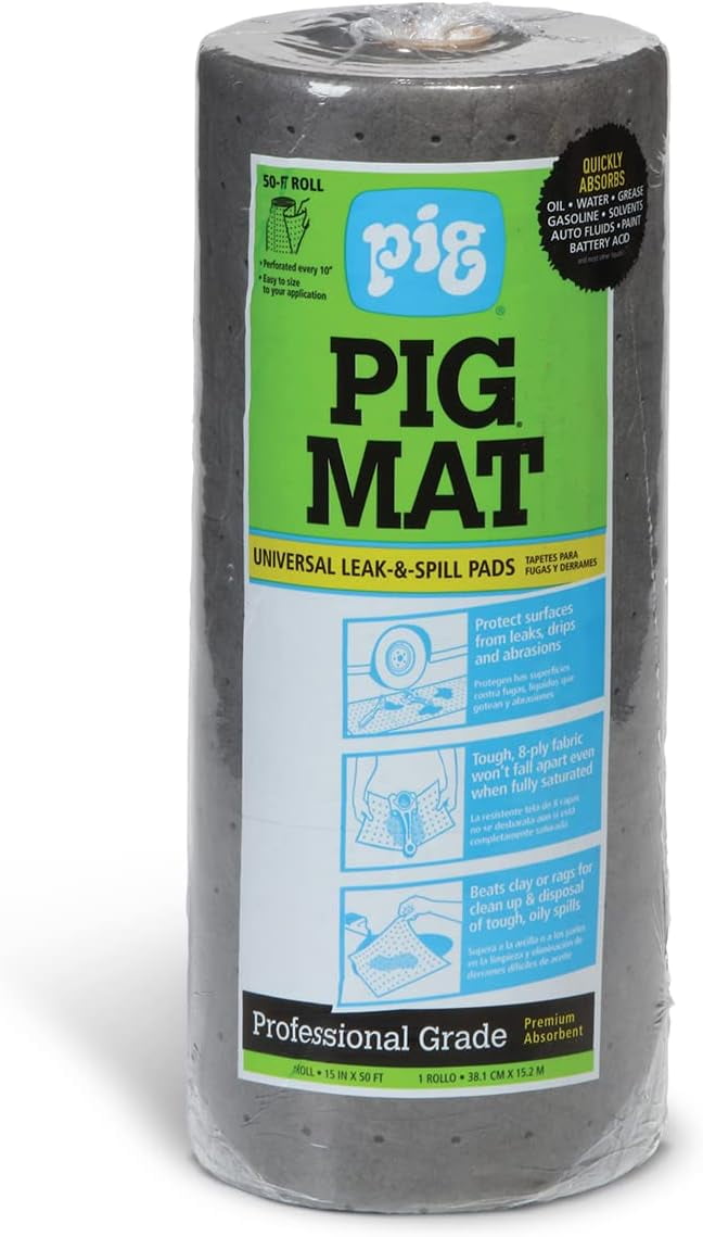 New Pig 25201 15 in. x 50 ft. Universal Light-Weight Absorbent PIG Mat ...