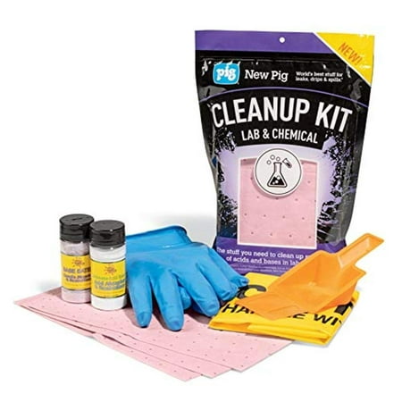 New Pig Chemical Cleanup Kit - for Small Laboratory Spills - 9.25" L x 4" W x 13" H - PM