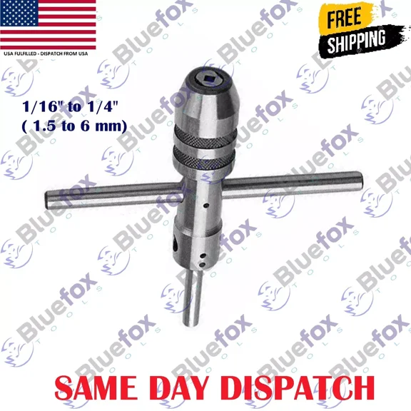 New Piloted Spindle Tap Wrench 1/16" To 1/4" ( 1.5 To 6.35 Mm ) Capacity