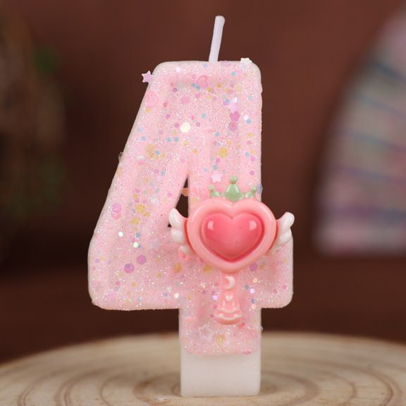 New Pink Magic Wand Number Candle Birthday Cake Party Decoration 0-9 Handmade