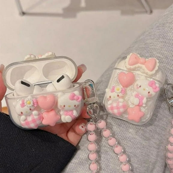 New Pink Sanrio Hello Kitty Airpods Case For Airpods 1 2 3 Generation Pro Pro2 Trendy Shell Wireless Blutooth Cover For Airpods