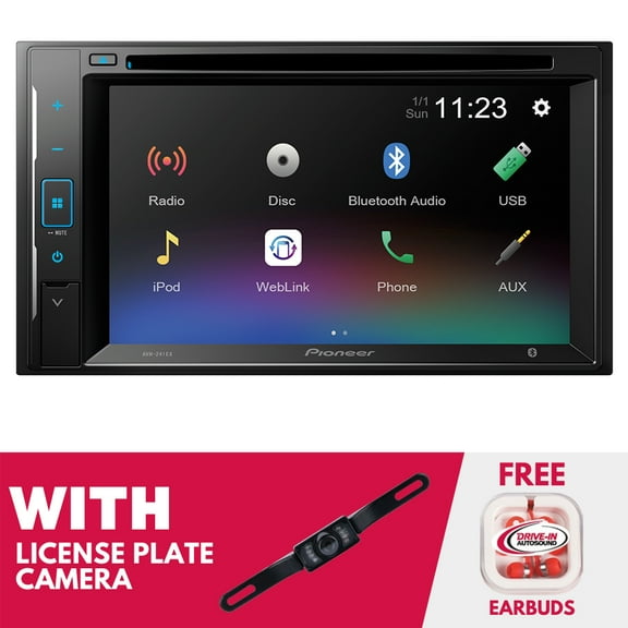 New Pioneer AVH-241EX 6.2" Double-DIN CD/DVD Receiver with License Plate Camera