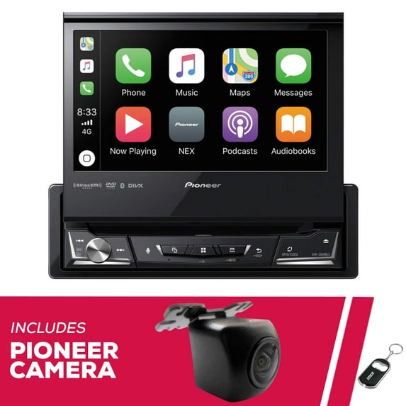 New Pioneer AVH-3500NEX 6.94" 1-DIN DVD Receiver w/ ND-BC011 Front/Rear View Camera