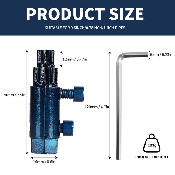 New Pipe Extractor Tool Pipe Nipple Extractor Set Pipe Remover Kit Broken Pipe Thread Remover Fits 1/2 inch to 1 inch Easy Out Screw Extractor Kit for Broken Tap, Bolt, Nipple, Allen Screw Remover