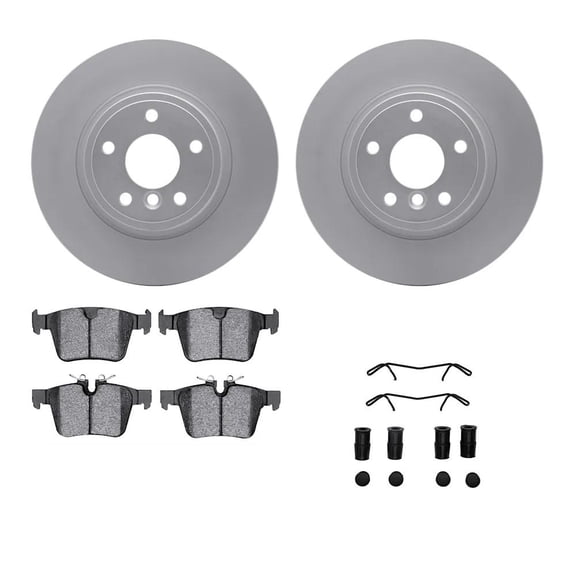New Plain Surface Brake Disc and Pad Kit Compatible With Jaguar XE Landmark Edition 4 Cyl 2.0L XE Premium 6 Cyl 3.0L XE Portfolio 4 Cyl 2.0L 2017-2019 By R1WDWH120016