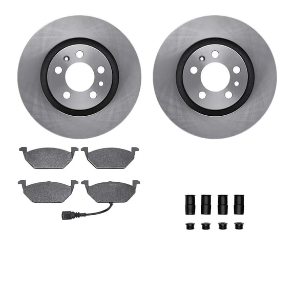 New Plain Surface Brake Disc and Pad Kit Compatible With Volkswagen Jetta Comfortline 5 Cyl 2.5L Beetle GL 4 Cyl 1.9L Jetta Sportline 4 Cyl 2.0L 1998-2012 By R1WFWH174063