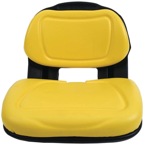 Black Mid-Back Seat Compatible with John Deere X300R X304 X305R X310 X320 X324 X340 X350R X354 X360 X370 X380 X384 X390 X394 X500 X570 X580 Height Adjustable Replaces AM136044
