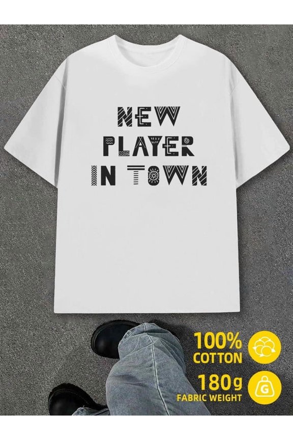 New Player Tee mens white 180G 100% Cotton Spring and summer clothing Fashion Unisex Shirt Crewneck tshirts Casual Unisex Shirt Graphic Tee tshirts