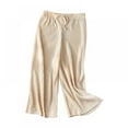 thumbnail image 1 of New Pleated Wide-leg Pants Girls Loose Casual Pants Chiffon Trousers Ice Silk Nine-point Pants,(3-10Y), 1 of 5
