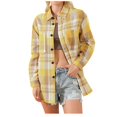 thumbnail image 1 of New Plus Size Plaid Jackets for Womens 2024 Autumn and Winter Casual Tops Loose Plaid Printed Long-Sleeved Lapel Tops/Shirts, 1 of 9