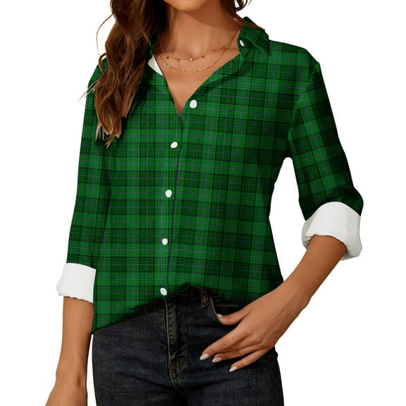New Plus Size Plaid Jackets for Womens 2024 Autumn and Winter Long Sleeve Plaid Shirt Tunic V-Neck Casual Pullover Blouses Tops