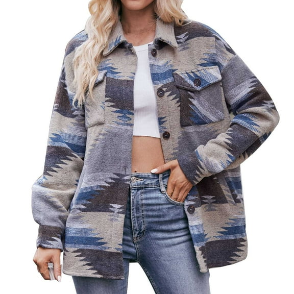 New Plus Size Plaid Jackets for Womens 2024 Autumn and Winter Long Sleeve Turndown Collar Round-Neck Button Casual Elastic Comfy Blouse Shirts