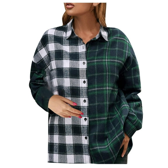 New Plus Size Plaid Jackets for Womens 2024 Autumn and Winter New Style Plaid Shirt Loose Long Sleeve Casual Zipper Jacket Coat