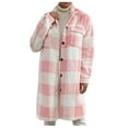 thumbnail image 1 of New Plus Size Plaid Jackets for Womens 2024 Autumn and Winter Straight Cardigan Button Pocket Coat, 1 of 6