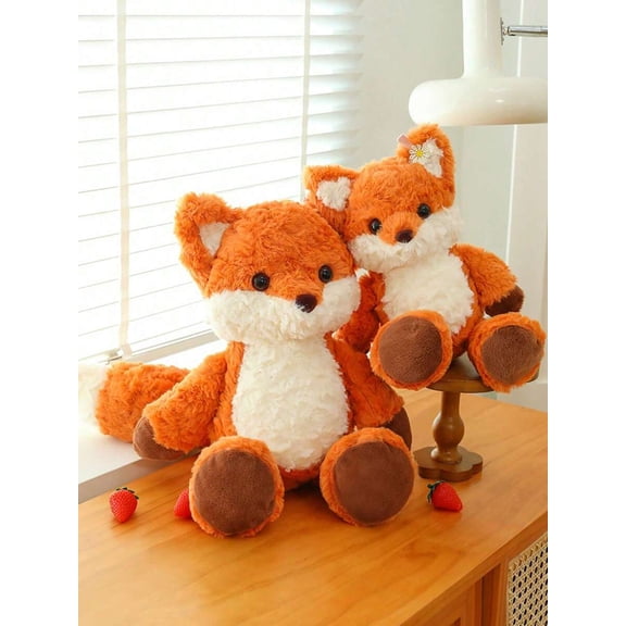 New Plush Fox Doll Doll, Soft Fox Plush Stuffed Animal Pillow, Lovely Companion Plush Doll, Perfect Gift For Kids, Room Decor, Suitable For Children, Party, Children's Day, Halloween,