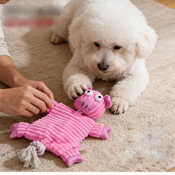 New Plush Squeaky Dog Toy – Interactive Vocalization Toy for Boredom Relief and Cuddling，Pink