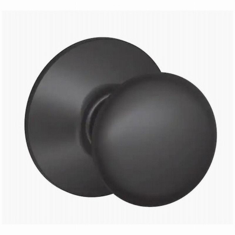 New Plymouth Knob Hall & Closet Lock in Matte Black.