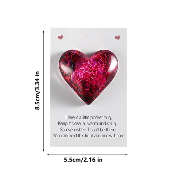 New Pocket Heart with Greeting Card Valentine's Day Gift Portable Comfort Token for Romantic Relationships Home Decor Anxiety Relief Present for Family Friends