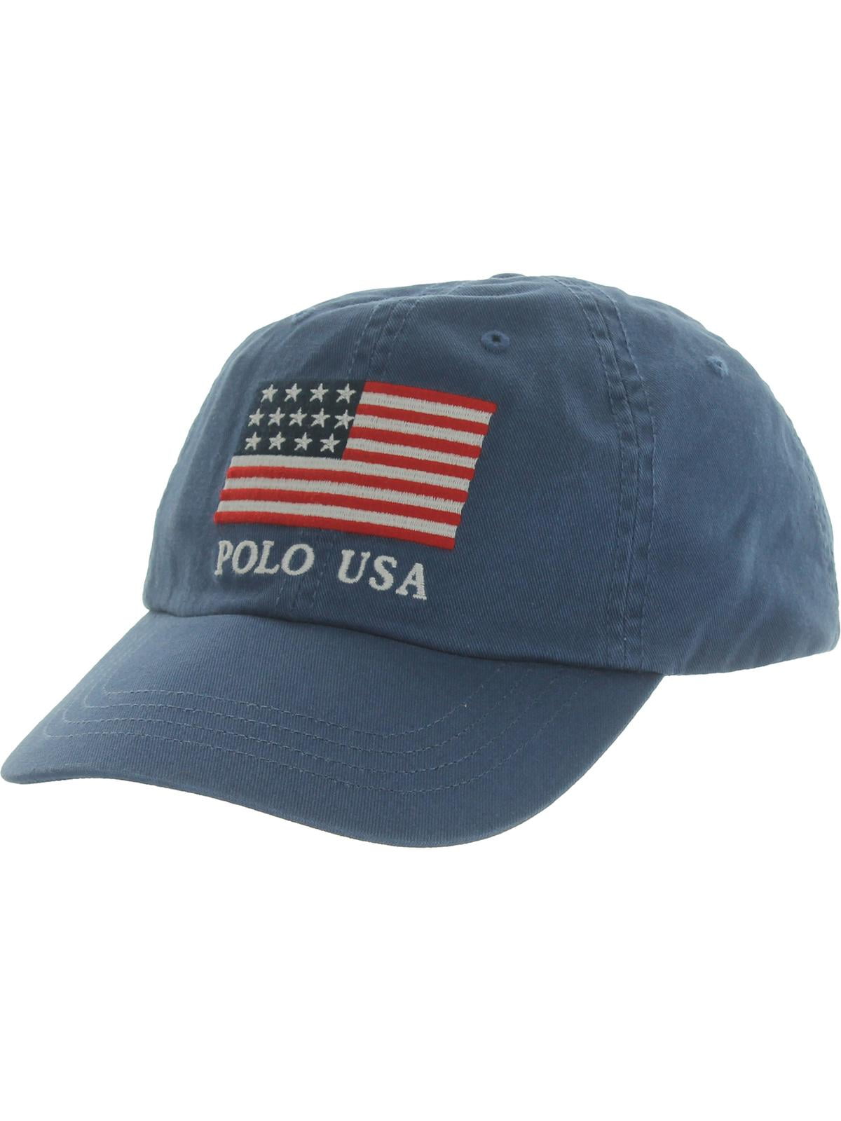 New Polo Ralph Lauren Men Chino Baseball Cap Outdoor Hat w/ USA