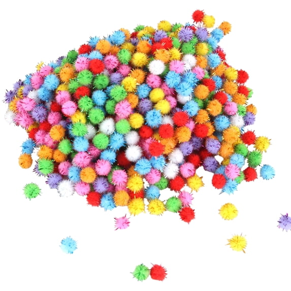 New Poms Balls, 300 Pieces Mini Sparkle Glitter Pom Poms for Holiday Crafts Making DIY Miniature Christmas Decorations Accessories by Ciozy