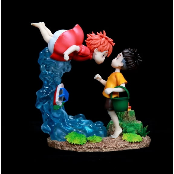 New Ponyo and Sosuke (Scenario Ver) Character Anime Model Statue Action Figures Desktop Ornament Popular Decorations Fan Souvenirs Creative Gift Collectable