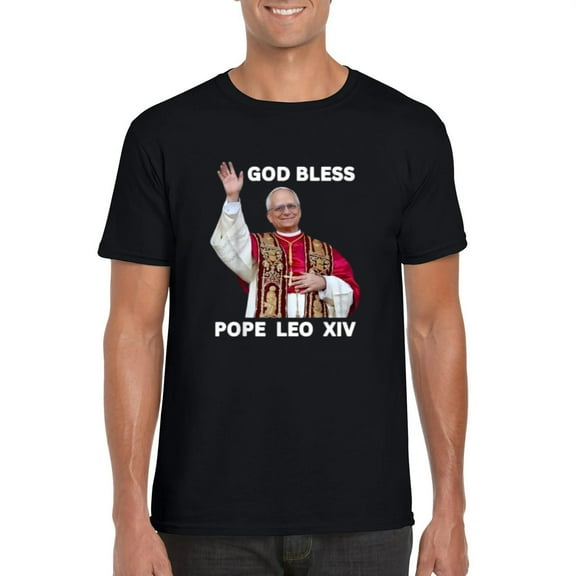 New Pope Leo XIV Catholic Gifts Merch Religious Souvenir Graphic Tee, for men & women, up to size 5XL