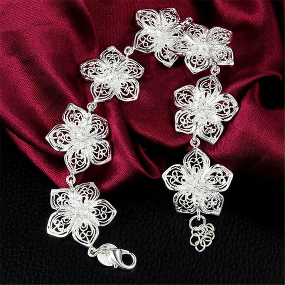 New Popular 925 Silver Plum Blossom Bracelet Fashion Women Bracelet Jewelry Sale